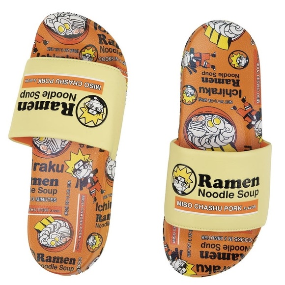 Naruto Men's Slide Sandals Ramen Noodle Soup Size 7 NEW - Picture 9 of 9